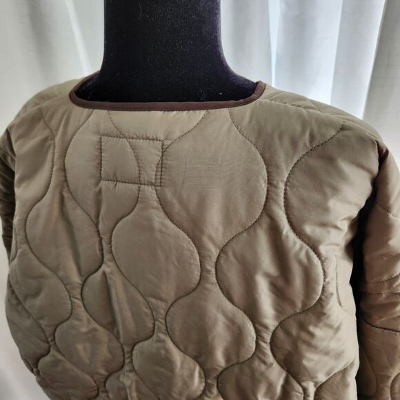 NEW Noisy May Quilted Oversized Jacket Womens M Green Maggy Snap Button Coat - Picture 9 of 14